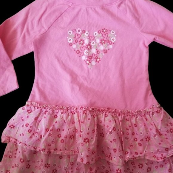 * WHO DO YOU LOVE Pink Long Sleeved Tiered Skirt Dress Girls Size 2T - Picture 5 of 5